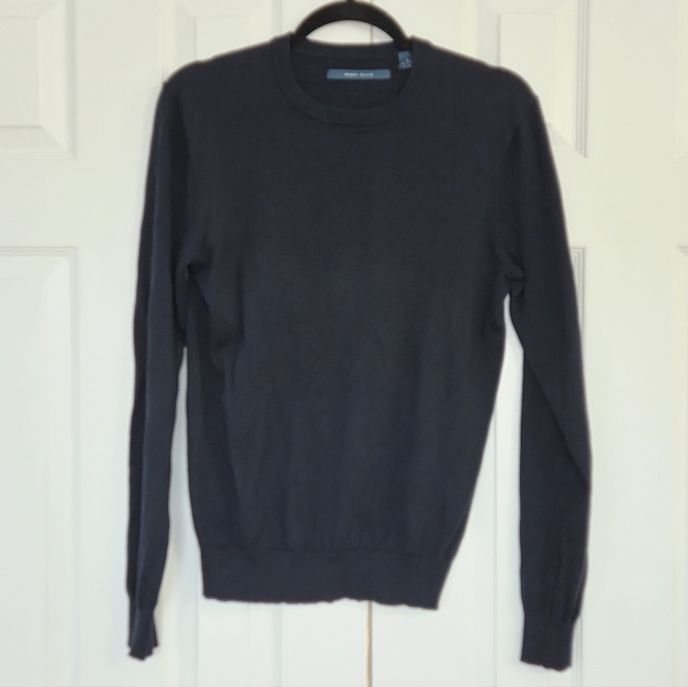 PERRY ELLIS NAVY BLUE FITTED PULLOVER CREW NECK SWEATER SMALL